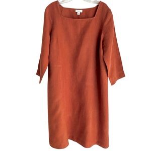 J. Jill Purjill 100% Linen Dress with Square Neck  Size Medium